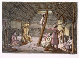 在阿拉斯加的房子里面（彩色雕刻） 作者 加洛·加里纳（Gallo Gallina）